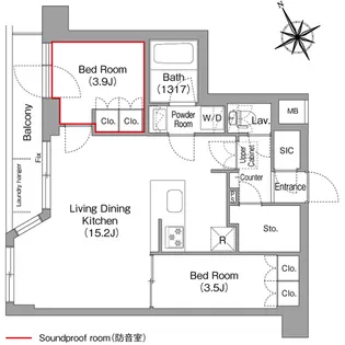 コンフォリア・リヴ平井MUTIO【1階】の間取り