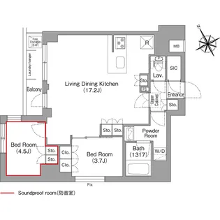 コンフォリア・リヴ平井MUTIO【2階】の間取り