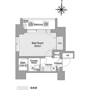 コンフォリア・リヴ森下MUTIO【8階】の間取り