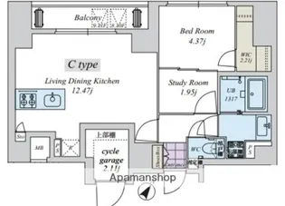 CREAL日本橋浜町【1101号室】の間取り