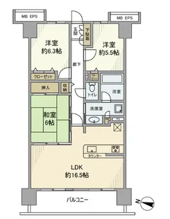 東京都江東区亀戸9丁目【マンション】の間取り