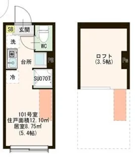 1Rの間取り画像