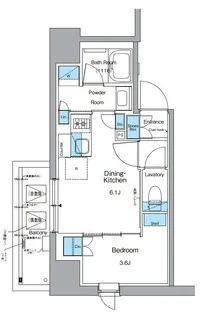 ルフォンプログレ上野御徒町【8階】の間取り