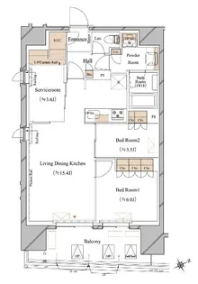 ブランシエスタ浅草蔵前【15階】の間取り