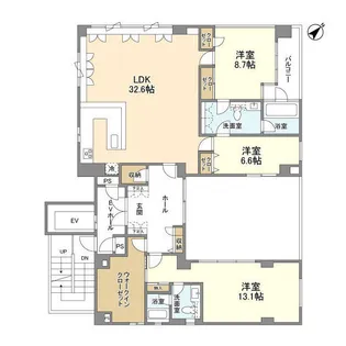 ルクレ日本橋蛎殻町【701号室】の間取り