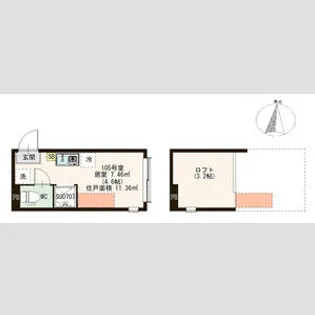 レインパレス西大島【1階】の間取り