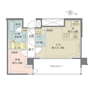 ザ・パークハウス千代田六番町【7階】の間取り