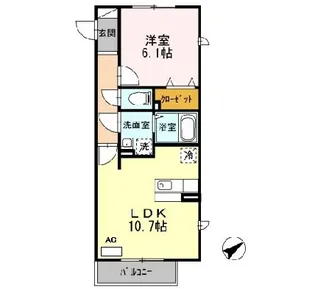 シュテルンビルトーAーB【2階】の間取り