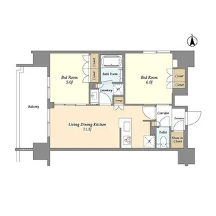 ジオエント上野稲荷町【3階】の間取り