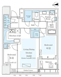 パークコート ザ・三番町ハウス【6階】の間取り