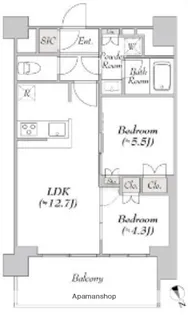 ウエリスアーバン水天宮前【13階】の間取り