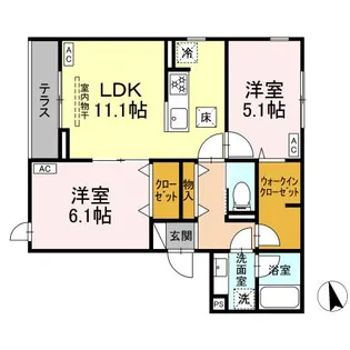 グラナーデ江戸川B【1階】の間取り