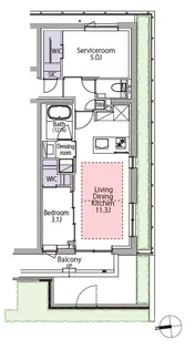 イプセ白金台【1階】の間取り
