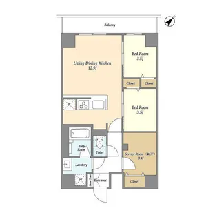 グランカーサ西葛西【3階】の間取り