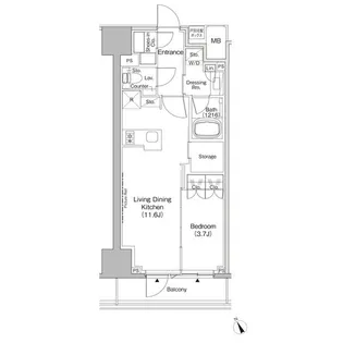 ザ・パークハビオ日本橋茅場町【4階】の間取り