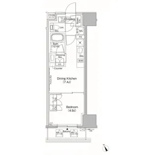 ザ・パークハビオ日本橋茅場町【7階】の間取り