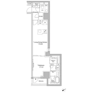 ザ・パークハビオ日本橋茅場町【7階】の間取り