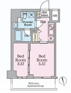 HY’S桜橋 MIRAIS【5階】の間取り