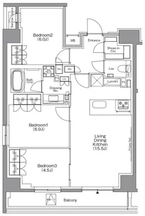 ザ・パークハビオ本所吾妻橋【11階】の間取り