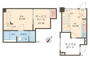 スフィア日本橋富沢町【1階】の間取り