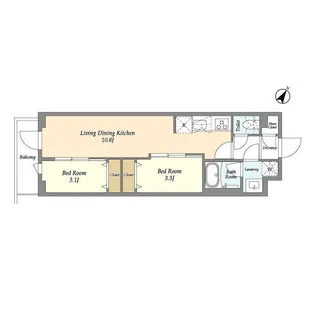 ドゥーエ曳舟Ⅱ【2階】の間取り