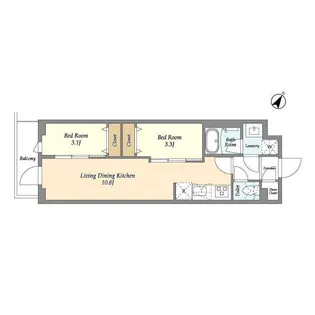 ドゥーエ曳舟Ⅱ【2階】の間取り