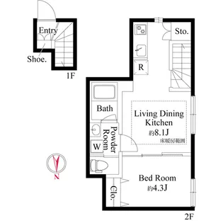 ウッドクレスト荒川レジデンス【2階】の間取り