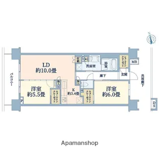 バウス西大島【2階】の間取り