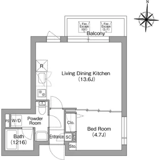 コンフォリア・リヴ両国イースト【6階】の間取り