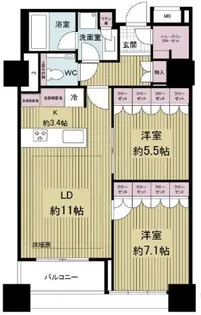 ザ湾岸タワーレックスガーデン【20階】の間取り