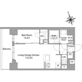 コンフォリア・リヴ八丁堀【8階】の間取り