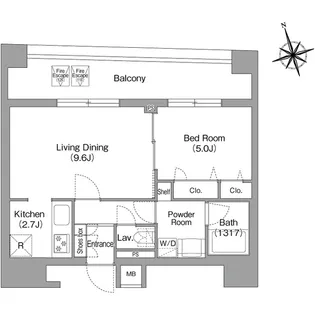 コンフォリア・リヴ八丁堀【11階】の間取り