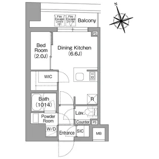 コンフォリア・リヴ八丁堀【9階】の間取り
