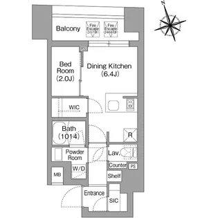 コンフォリア・リヴ八丁堀【3階】の間取り