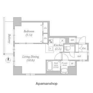 N−STAGE両国【10階】の間取り