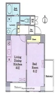 JUタワーフロントKINSHICHOU【7階】の間取り