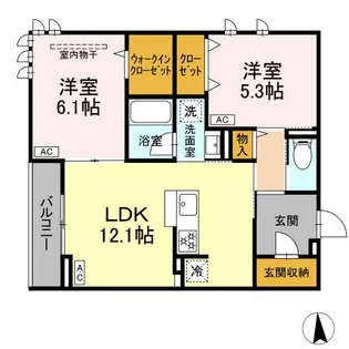 クラルスクア【2階】の間取り