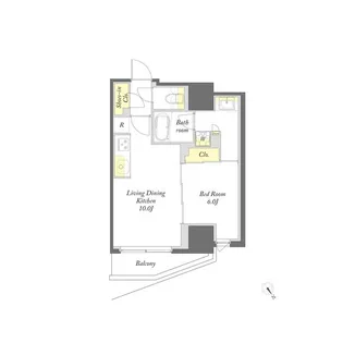 プライムメゾン入谷【10階】の間取り