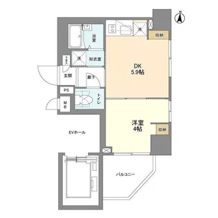 グランカーサ錦糸町Ⅱ【5階】の間取り