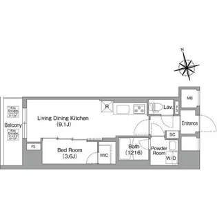 コンフォリア・リヴ南砂町EAST【2階】の間取り
