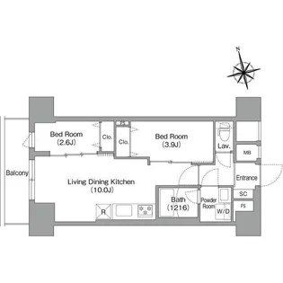 コンフォリア・リヴ南砂町EAST【2階】の間取り