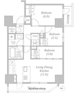ACP RESIDENCE錦糸町【12階】の間取り