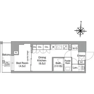 ウエリスアーバン住吉WEST【5階】の間取り