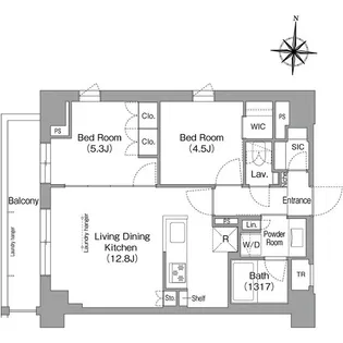 ウエリスアーバン住吉WEST【7階】の間取り