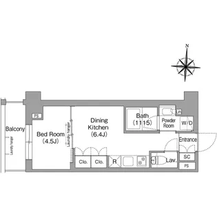 ウエリスアーバン住吉WEST【7階】の間取り