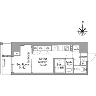 ウエリスアーバン住吉WEST【1階】の間取り