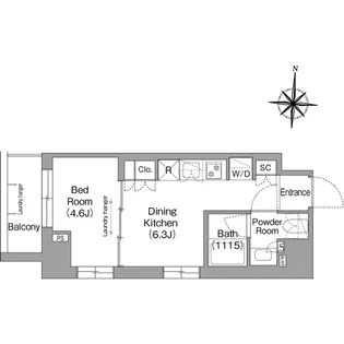 ウエリスアーバン住吉EAST【5階】の間取り