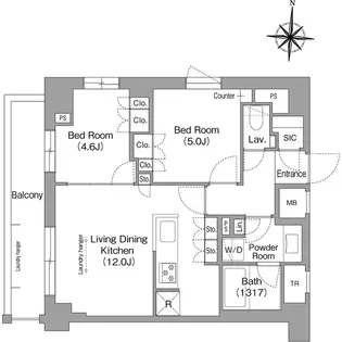 ウエリスアーバン住吉EAST【7階】の間取り