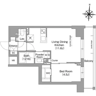ウエリスアーバン住吉EAST【7階】の間取り