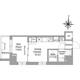 ウエリスアーバン住吉EAST【1階】の間取り